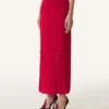 Falda midi en charmeuse Falda midi en charmeuse