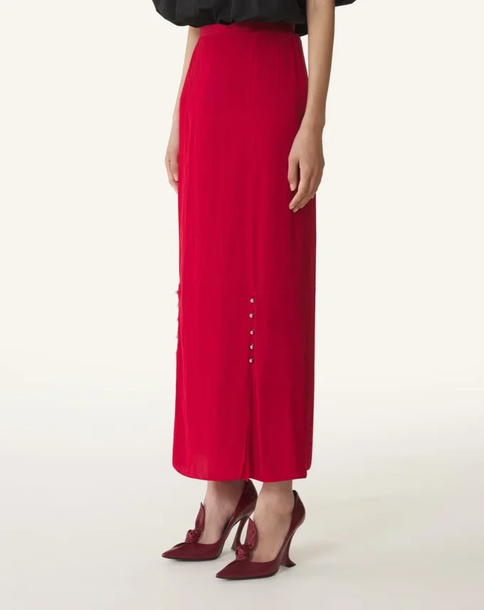 Falda midi en charmeuse Falda midi en charmeuse