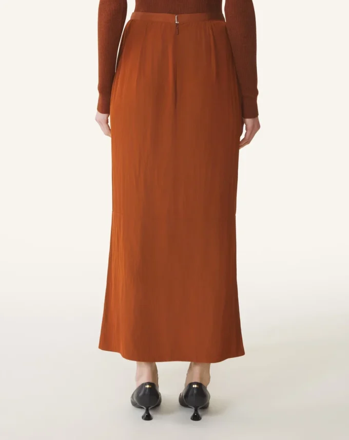 Falda midi en charmeuse Falda midi en charmeuse