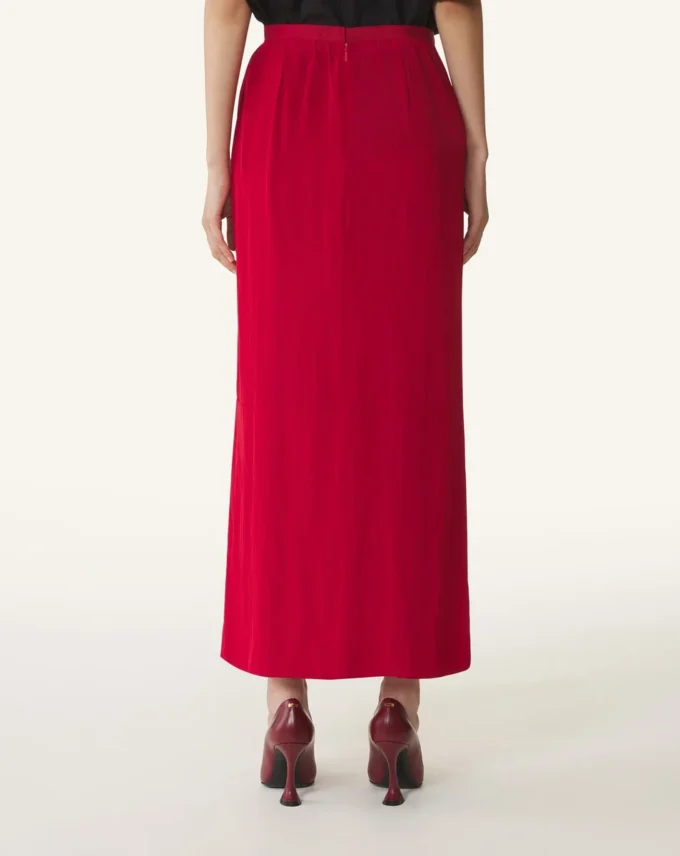 Falda midi en charmeuse Falda midi en charmeuse