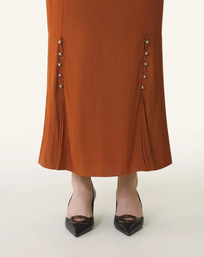 Falda midi en charmeuse Falda midi en charmeuse