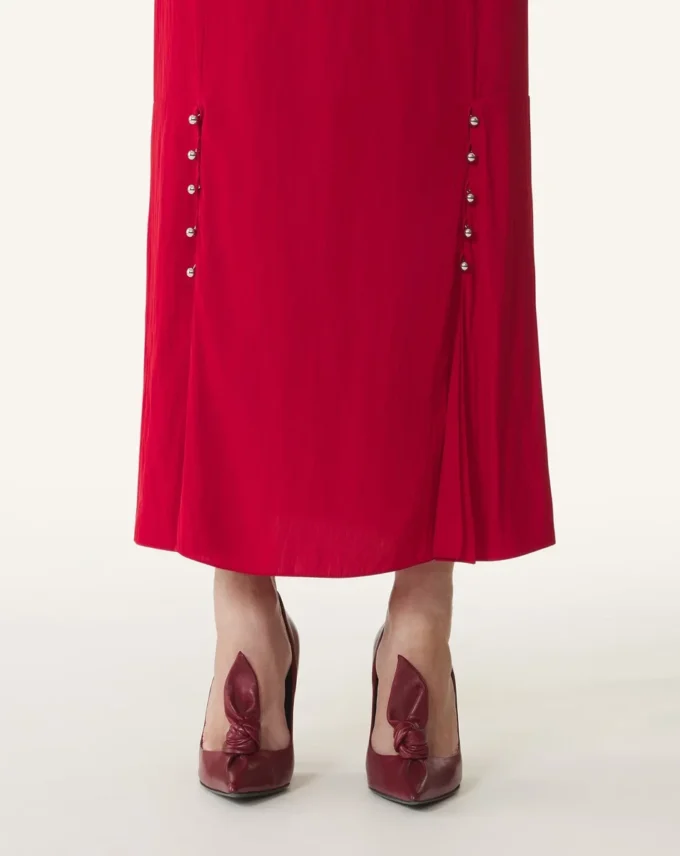 Falda midi en charmeuse Falda midi en charmeuse