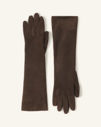 Guantes largos y estrechos de ante
