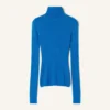 Jersey de cuello alto de lana merina y seda