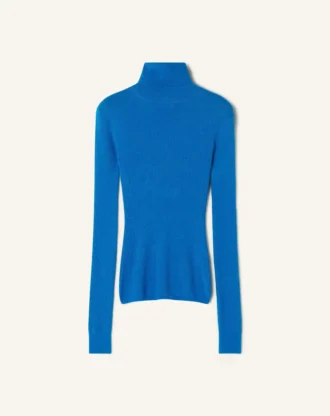 Jersey de cuello alto de lana merina y seda