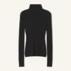 Jersey de cuello alto de lana merina y seda