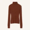 Jersey de cuello alto de lana merina y seda