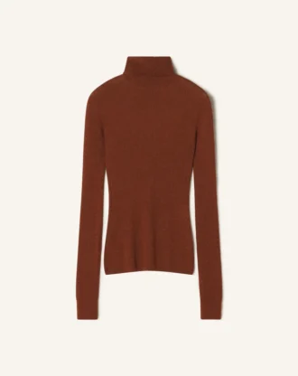 Jersey de cuello alto de lana merina y seda