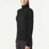 Jersey de cuello alto de lana merina y seda