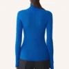 Jersey de cuello alto de lana merina y seda