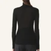 Jersey de cuello alto de lana merina y seda