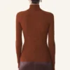 Jersey de cuello alto de lana merina y seda