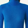 Jersey de cuello alto de lana merina y seda