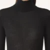 Jersey de cuello alto de lana merina y seda
