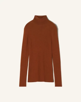 Jersey de cuello alto de lana merino y seda