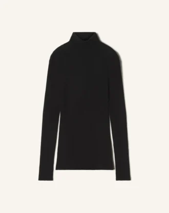Jersey de cuello alto de lana merino y seda