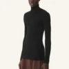 Jersey de cuello alto de lana merino y seda Jersey de cuello alto de lana merino y seda