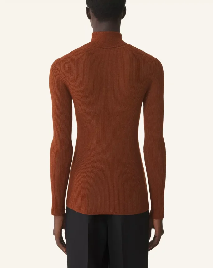 Jersey de cuello alto de lana merino y seda Jersey de cuello alto de lana merino y seda