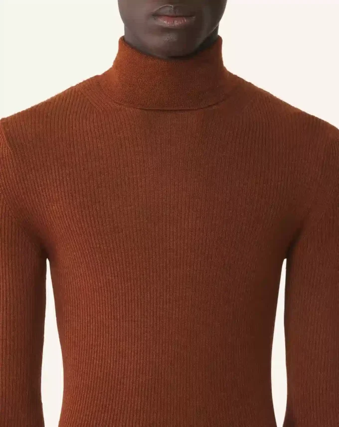 Jersey de cuello alto de lana merino y seda Jersey de cuello alto de lana merino y seda