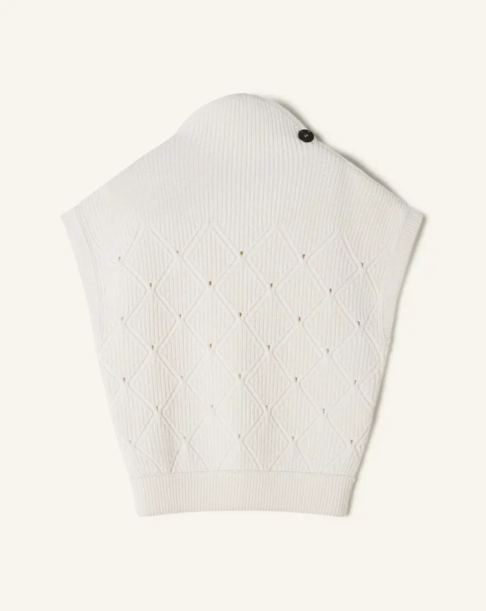 Jersey de lana sin mangas con detalle de diamantes Jersey de lana sin mangas con detalle de diamantes