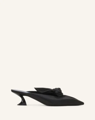 Mules de tacón con lazo Midnight Step en piel