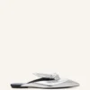 Mules Midnight Step Bow en piel metalizada