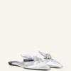 Mules Midnight Step Bow en piel metalizada