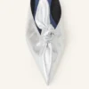 Mules Midnight Step Bow en piel metalizada
