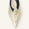 Mules Midnight Step Bow en piel metalizada