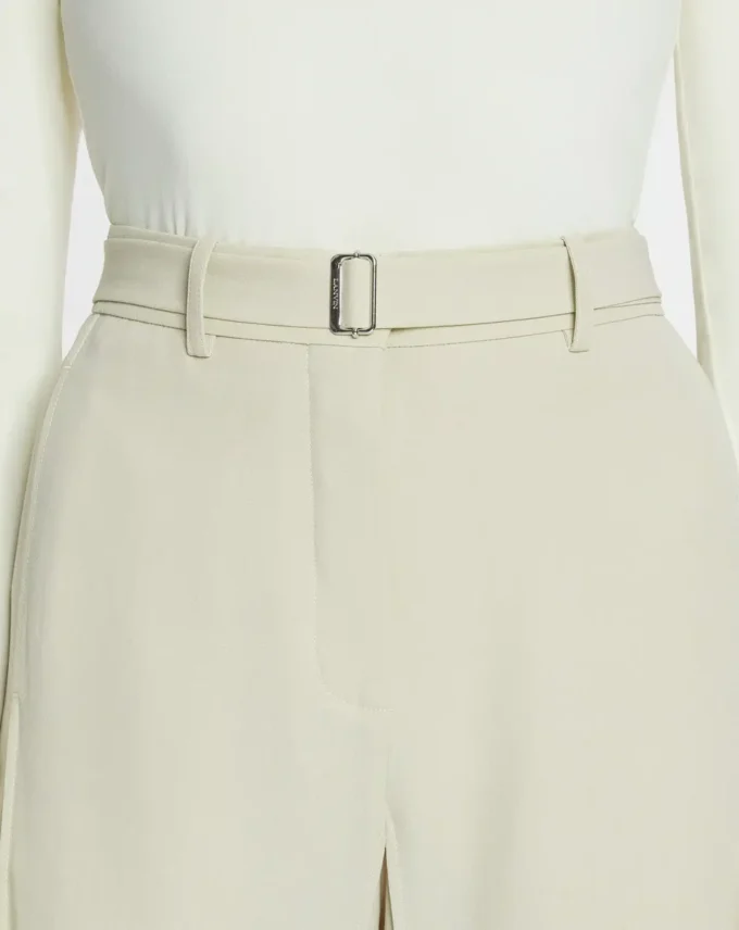 Pantalones entallados de mezcla de lana Pantalones entallados de mezcla de lana