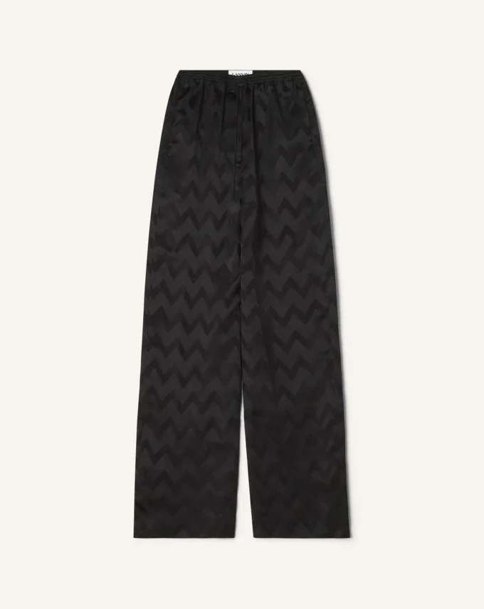 Pantalones fluidos en viscosa jacquard Pantalones fluidos en viscosa jacquard