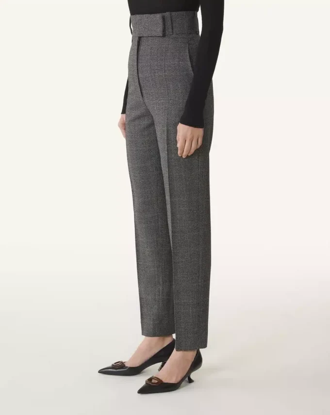 Pantalones pitillo de lana Príncipe de Gales Pantalones pitillo de lana Príncipe de Gales