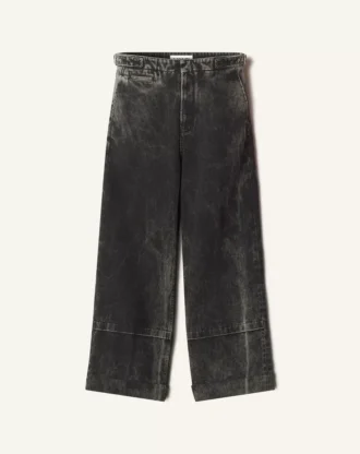 Pantalones vaqueros lavados de corte holgado