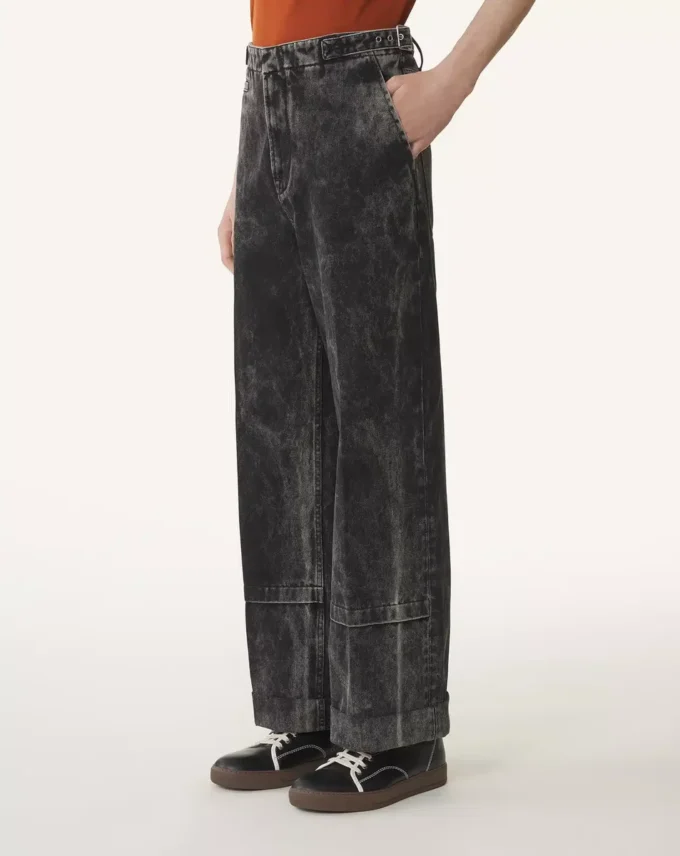 Pantalones vaqueros lavados de corte holgado Pantalones vaqueros lavados de corte holgado