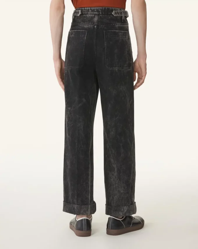 Pantalones vaqueros lavados de corte holgado Pantalones vaqueros lavados de corte holgado