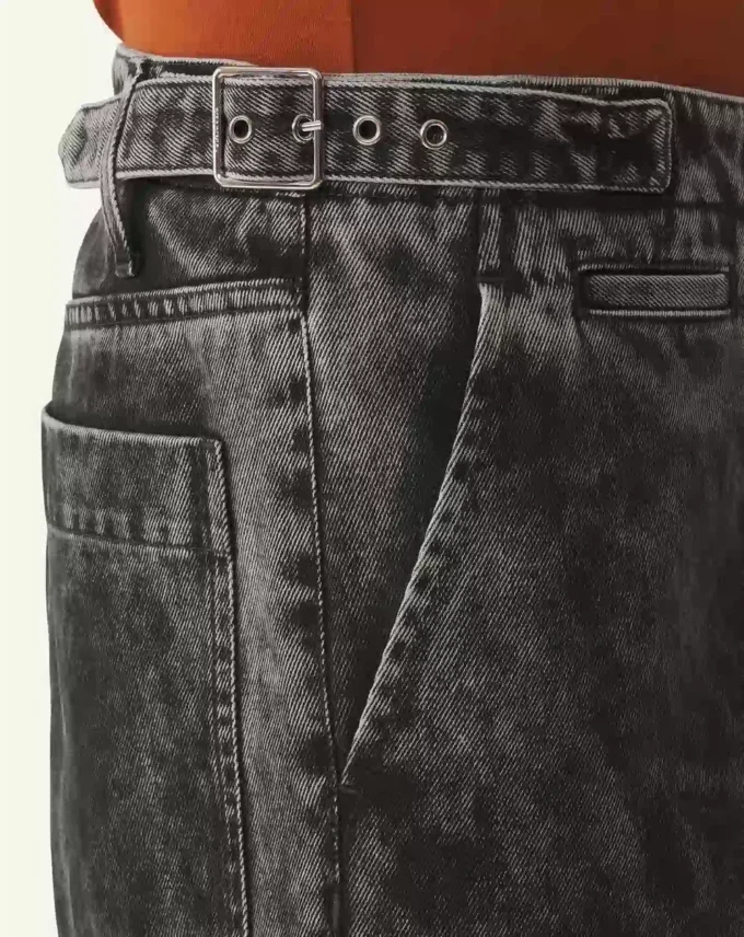 Pantalones vaqueros lavados de corte holgado Pantalones vaqueros lavados de corte holgado