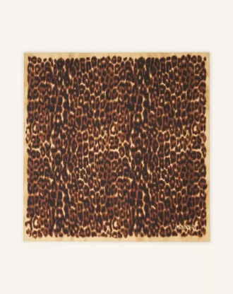 Pañuelo de seda con estampado de leopardo