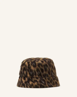 Sombrero tipo pescador reversible con estampado de leopardo