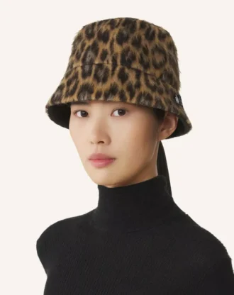 Sombrero tipo pescador reversible con estampado de leopardo