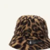 Sombrero tipo pescador reversible con estampado de leopardo Sombrero tipo pescador reversible con estampado de leopardo