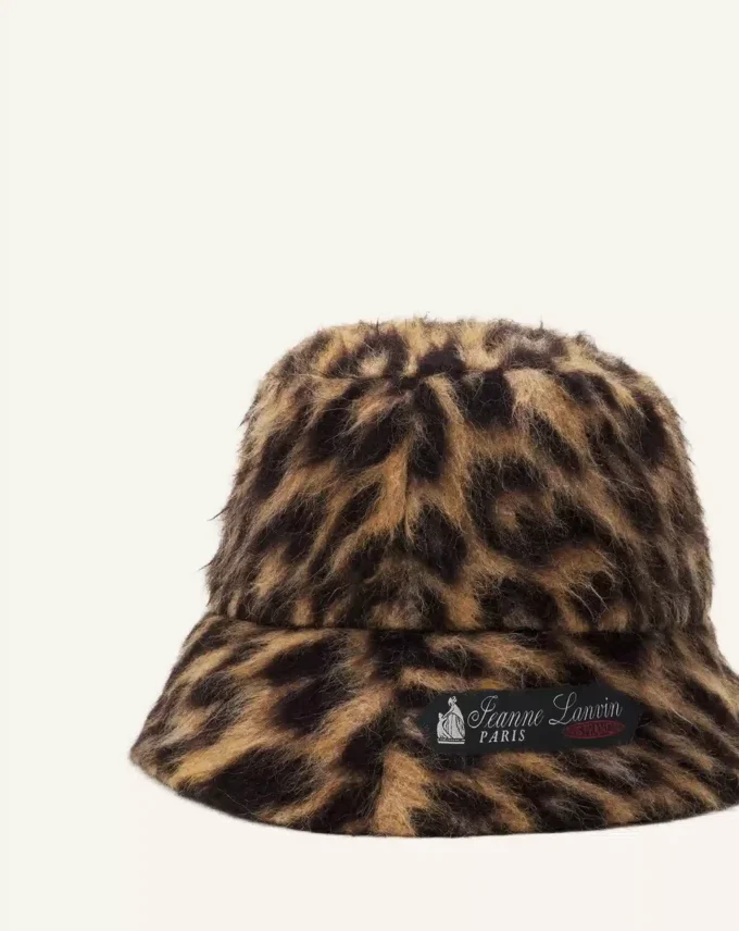 Sombrero tipo pescador reversible con estampado de leopardo Sombrero tipo pescador reversible con estampado de leopardo
