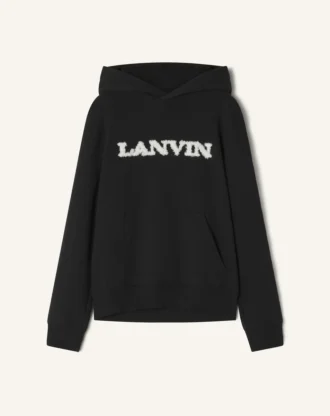 Sudadera con capucha de algodón y piel de oveja Lanvin