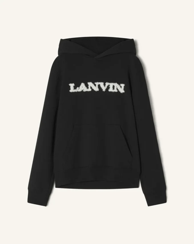 Sudadera con capucha de algodón y piel de oveja Lanvin