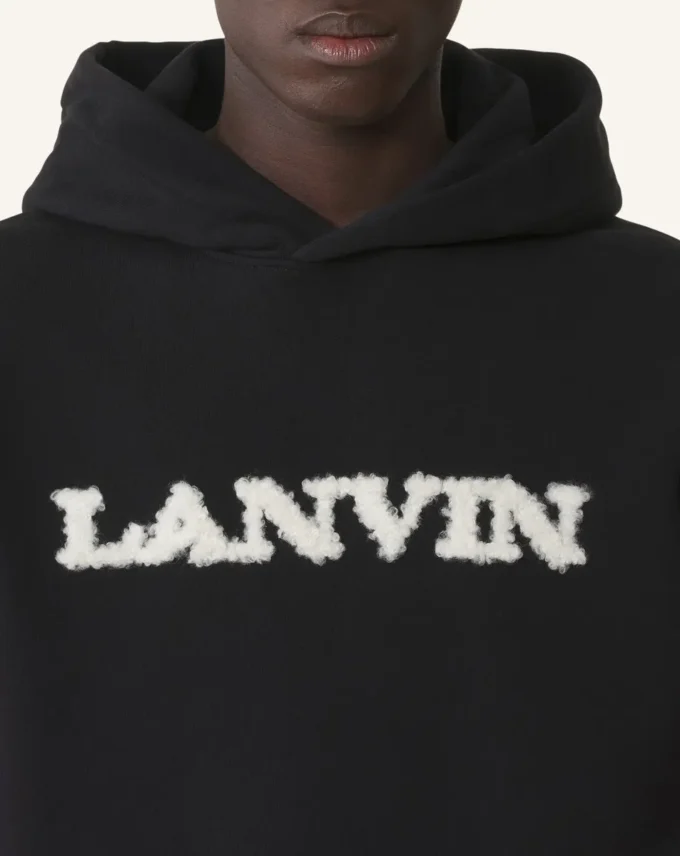 Sudadera con capucha de algodón y piel de oveja Lanvin