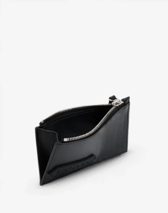 Tarjetero de piel con el sello Lanvin