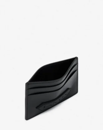 Tarjetero de piel con el sello Lanvin