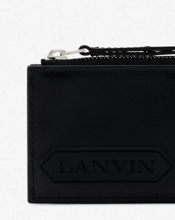 Tarjetero de piel con el sello Lanvin Tarjetero de piel con el sello Lanvin