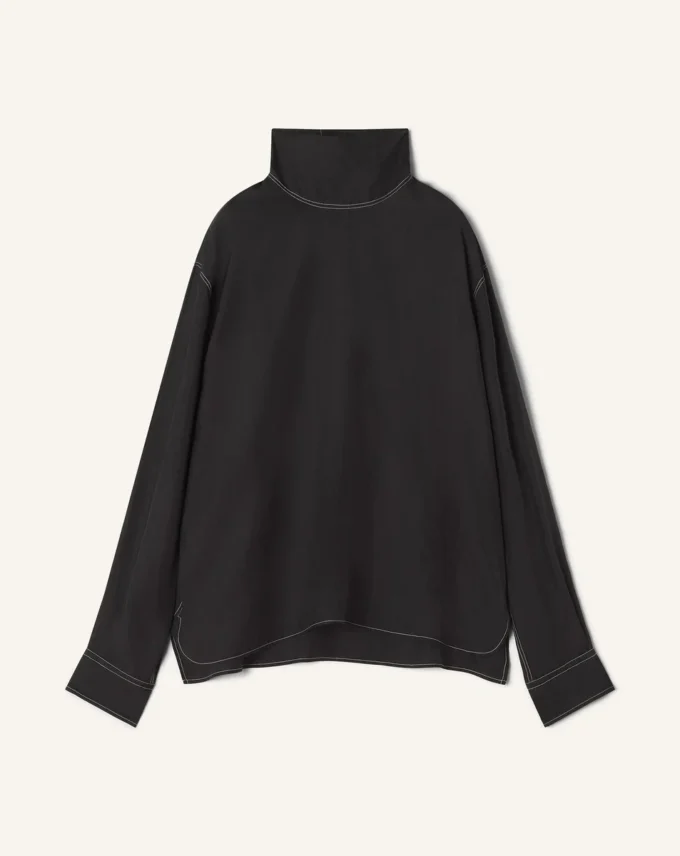 Top de cuello alto de seda Top de cuello alto de seda