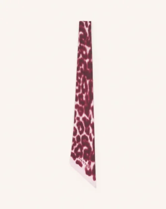 Twilly de seda con estampado de leopardo