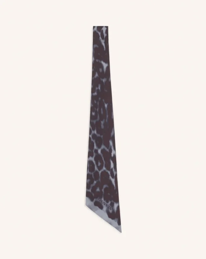 Twilly de seda con estampado de leopardo